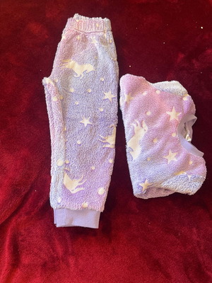 Purple unicorn pajama set for 4-year-old girl used, SHEIN