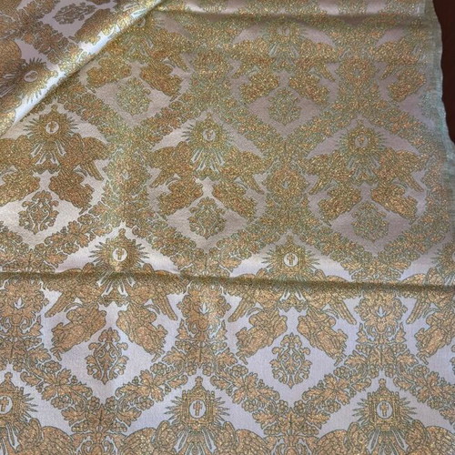 Ecclesiastical Fabric with Gold Thread and Angels, New, Greek Made by ΗΛΙΟΣ
