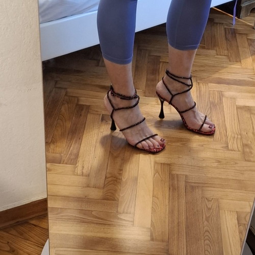 Jeffrey Campbell sandals new with black stones and leopard insole size 41