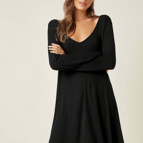 Shein Black Long-Sleeve Dress Size XL/XXL Like New