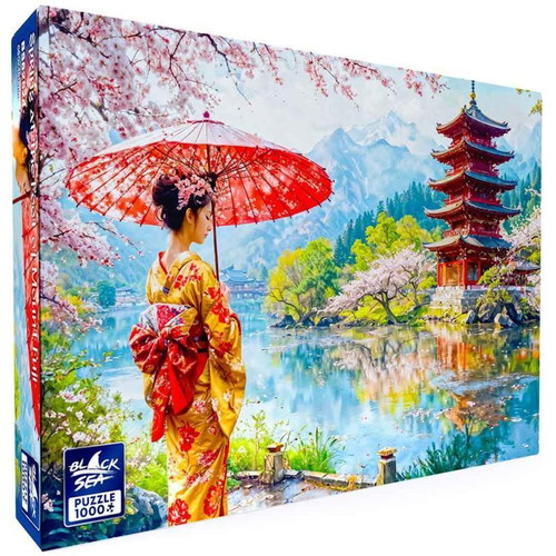 Black Sea Puzzle Spring at the Foot of Fuji 1000 Pieces New