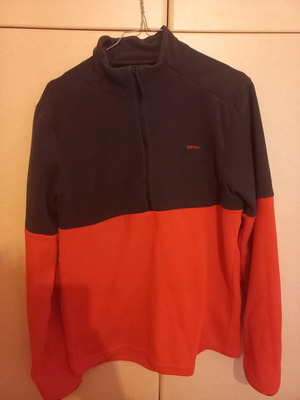 Fleece like new, size M, gray and orange