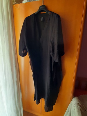 Beach dress new, black, lightweight, transparent, side slits, XXL