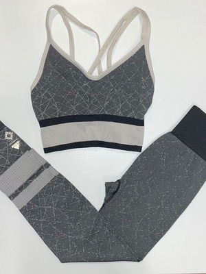 Adidas sports set leggings and sports bra XS gray new