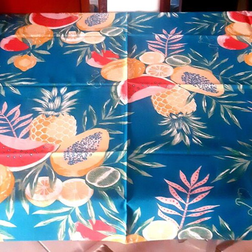 H&M tablecloth new, cotton 100%, tropical fruit print