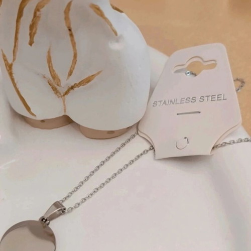 Steel necklace new made of stainless steel 45 cm, silver