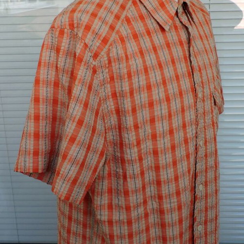 Helly Hansen Mens Short Sleeve Outdoor Shirt XL Orange Beige like new