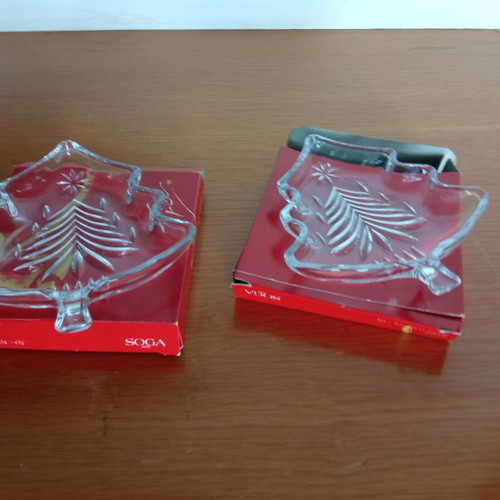 Christmas glass tree decorations Soga set of 2 new