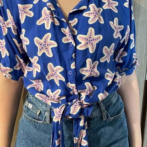 Compania Fantastica shirt with starfish pattern size M like new