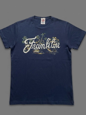 Franklin & Marshall T-shirt blue with vintage tropical design used