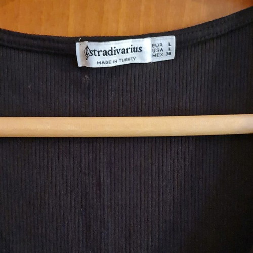 Μπλούζα γυναικεία Stradivarius Large σαν καινούργια, μαύρη