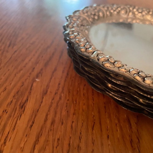 Gianniotika silver-plated plates used, pack of 20, handmade carving