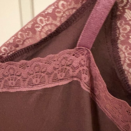 Imperial brown cami top with ruffles and lace size S like new