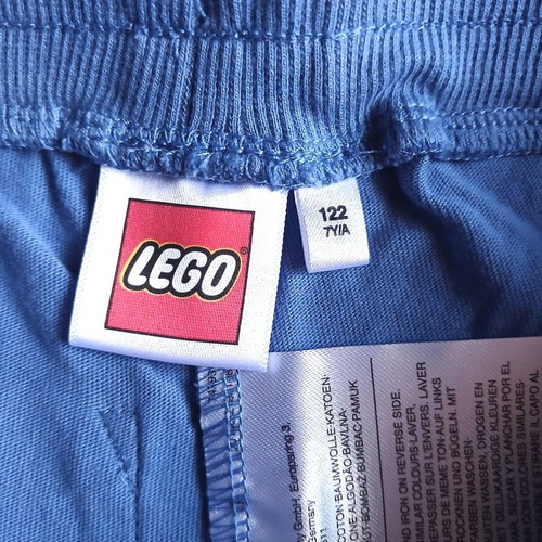 Lego boys' shorts new, blue with ninja print, size 122 cm