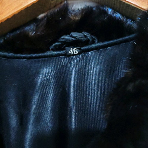 Mink fur used, natural, size 46, black