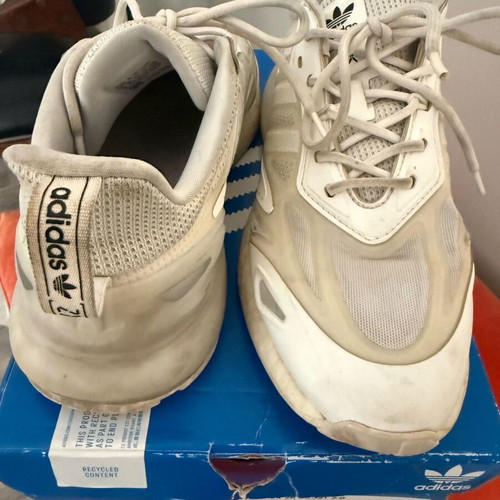 Adidas ZX 2k Bpost 2.0 athletic shoes used, white and beige