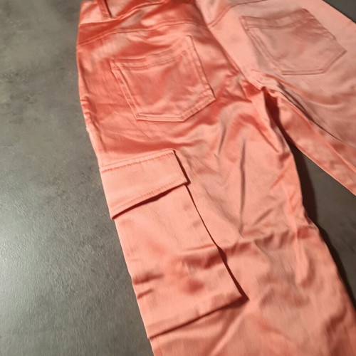 Pink satin fitted pants like new, size S