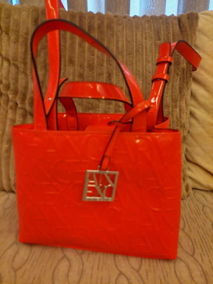 Armani Exchange handheld and shoulder bag neon pink, like new