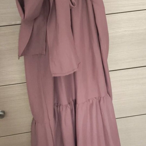 Summer dress like new, long airy apple red with elastic back and adjustable straps