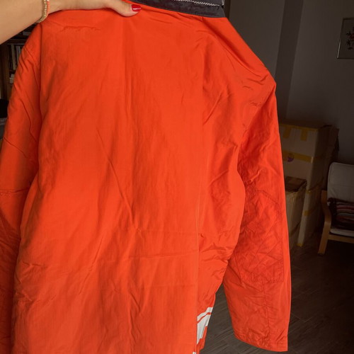 Nautica waterproof orange jacket with reflective lines