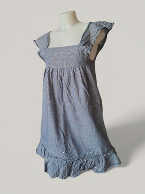 Dress with stars size M like new, blue with gold details
