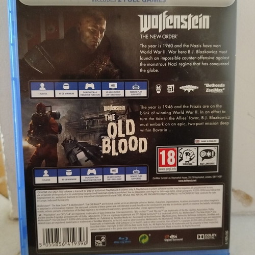 Wolfenstein 2 games for PS4 used, like new condition