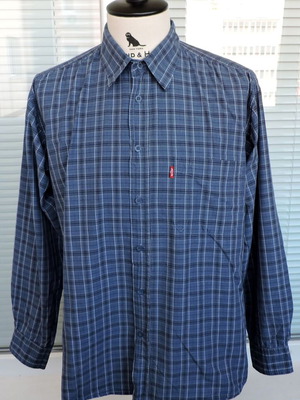 Levi's Mens Blue Checked Long Sleeve Shirt Size XL Like New