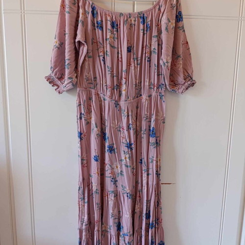 Floral pink midi dress H&M new, size XL