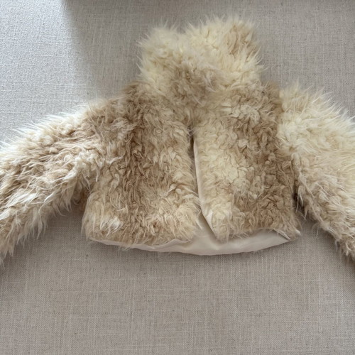 Fur jacket Boutique for 2-year-old girls, beige, size 92 cm