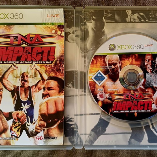 TNA Impact Xbox 360 game used with bonus DVD and collectible double-sided cover
