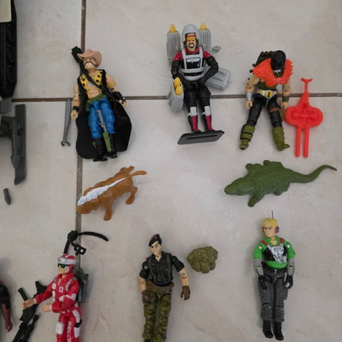 Cobra Rattler with 6 vehicles and 24 Gi Joe figures used