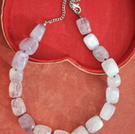 Necklace with pink quartz and 925 silver clasp used, 46cm