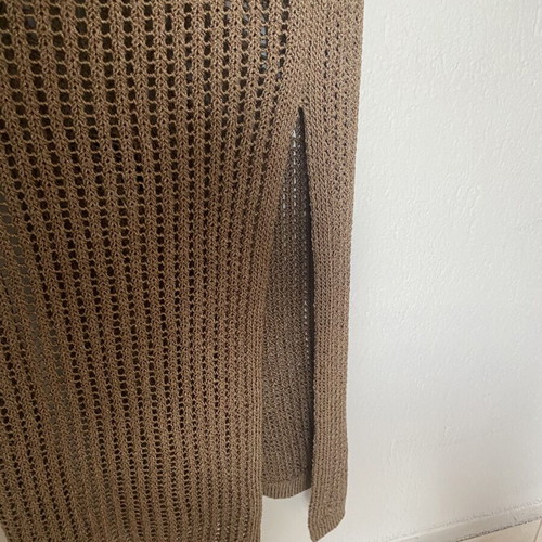 Crochet dress Massimo Dutti XS like new, dark beige with detachable slip