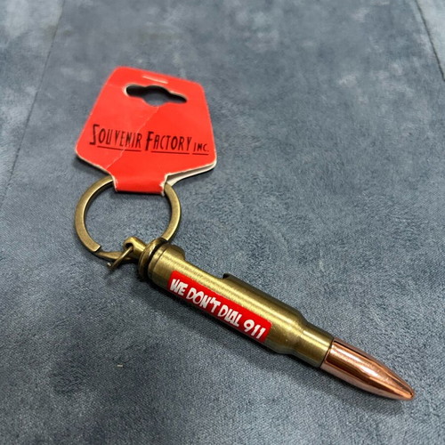 Keychain bottle opener new in ball shape “We don’t dial 911”