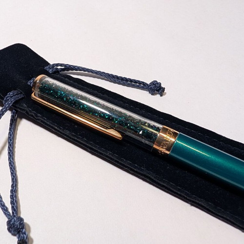 Swarovski Crystalline Green pen with rose-gold details new