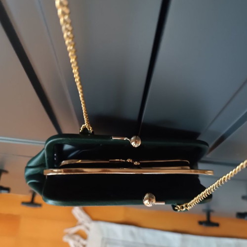 Small cross body wallet bag used, dark green