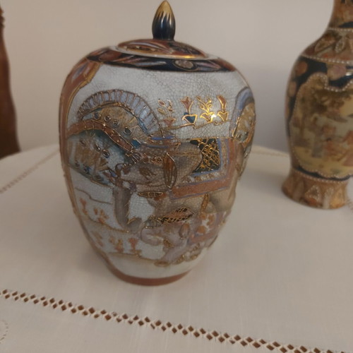 Decorative hand painted Satsuma vase