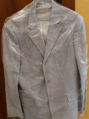 Summer men's linen jacket like new, size 52, turquoise, Rammazzoti