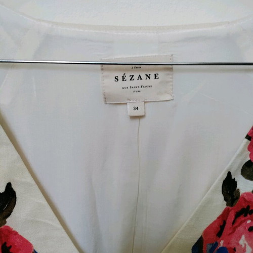 Sézane mini dress like new, linen, beige and pink, size S