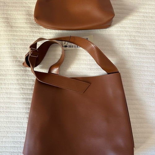 Trendyol women’s shoulder tote bag new, brown with wallet
