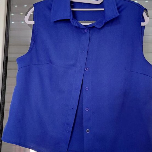 Shein sleeveless women's shirt, electric blue