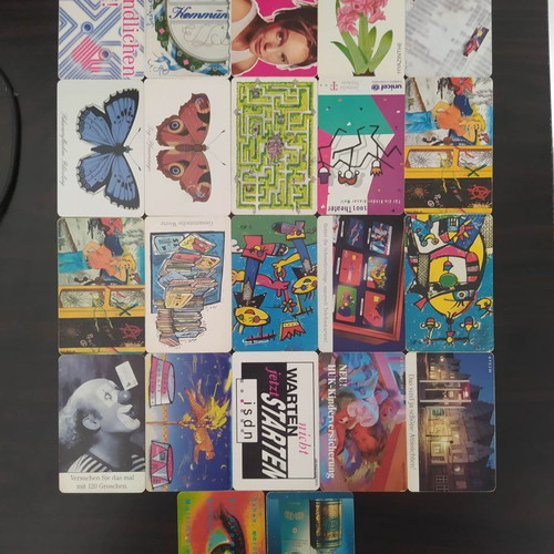 Collection of 22 German phone cards used