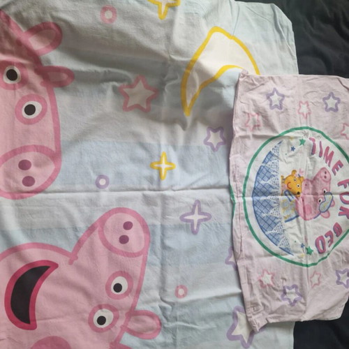 Peppa quilt cover and pillow case like new 140x70