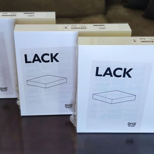 IKEA LACK wall shelves set of 3 new sealed white 30x26 cm