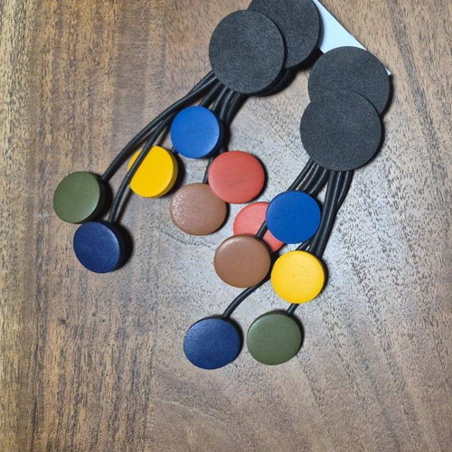Colorful earrings with silicone cord and rubber parts, new