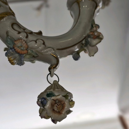Capodimonte porcelain chandelier used, 80x55 cm