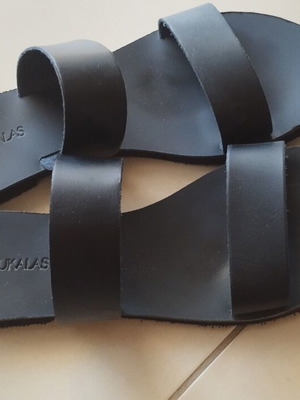Tsoukalas Shoes leather slippers worn once, size 40, black