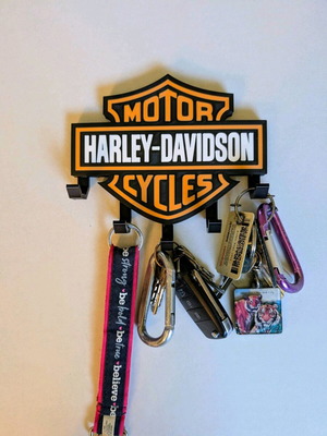 Harley Davidson keyholder καινούριο από πλαστικό PLA σε μαύρο πορτοκαλί