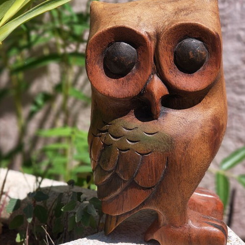 Large wooden carved owl