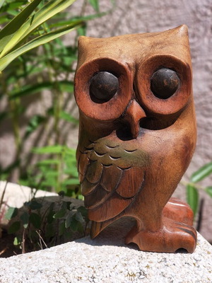 Large wooden carved owl